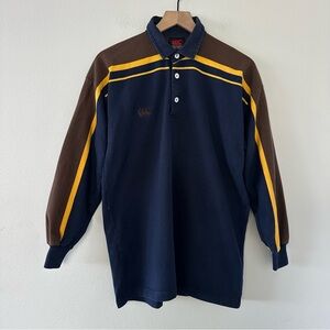 Vintage Canterbury New Zealand Striped Rugby Shirt Long Sleeve Polo Sz M Striped